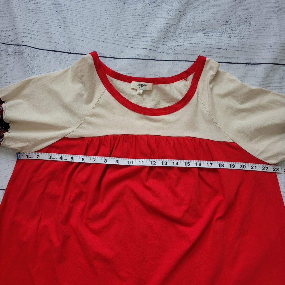 Umgee Size L Colorblock Mixed Print Fabric Long S… - image 6